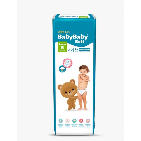 Detské plienky Ultra Dry Junior 44ks Baby Baby Soft 1